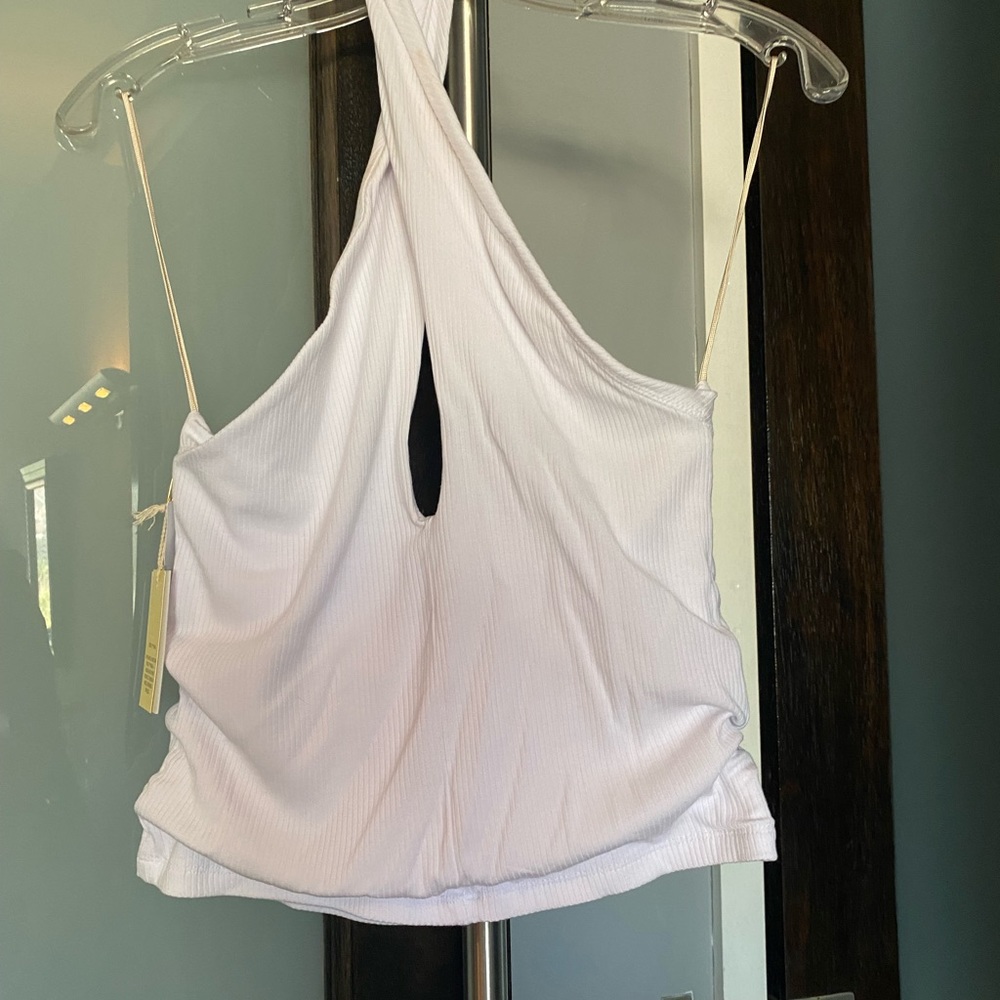 COPY - Aritzia Wilfred Cross Front Halter top semi crop - Picture 5 of 7
